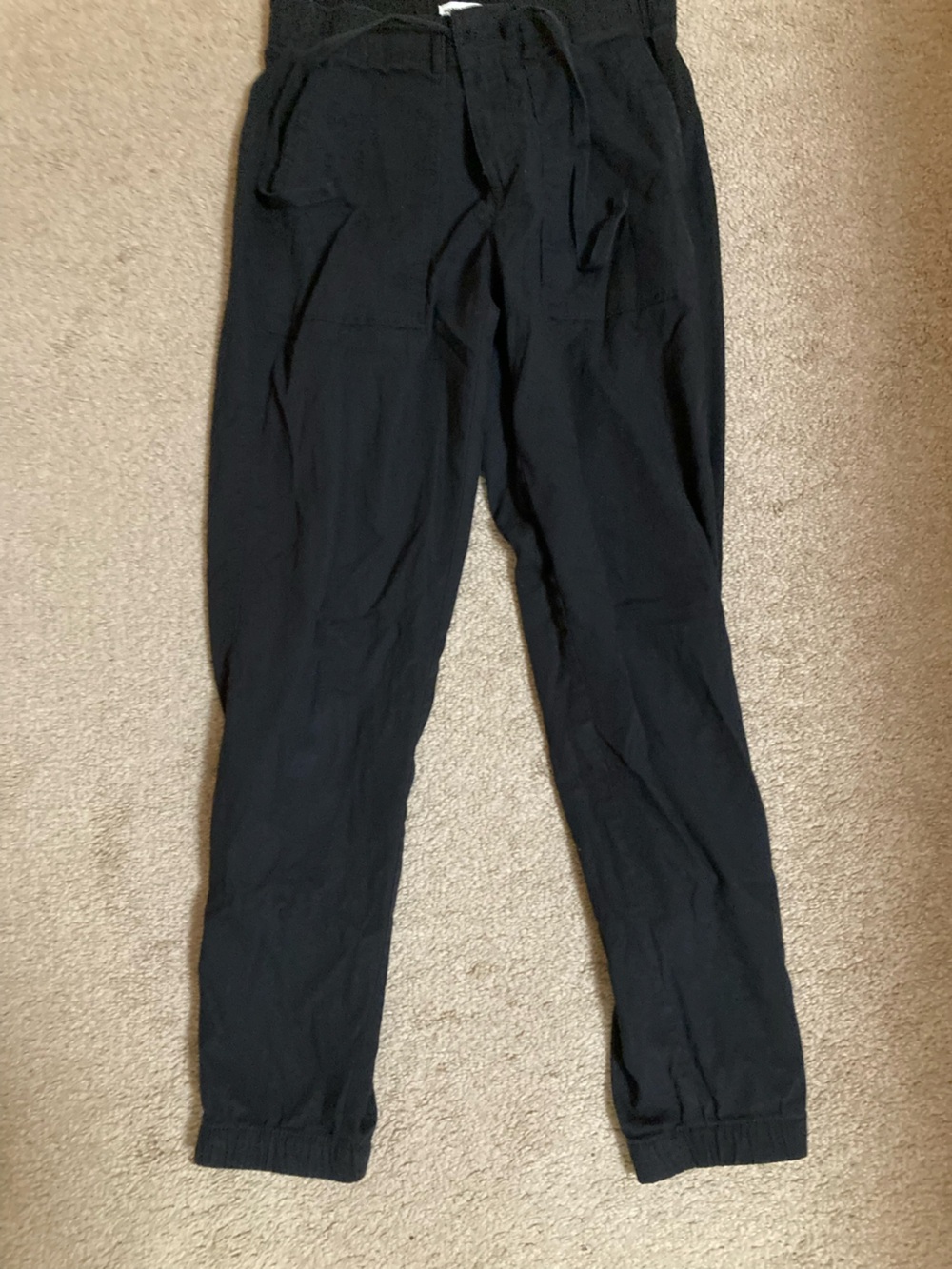 Women's Black Jogger Track Pants with Drawstring Waist Never Worn